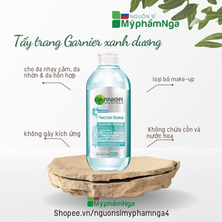 Tẩy trang Garnier xanh 400ml cho da nhạy cảm, dầu nhờn, hỗn hợp