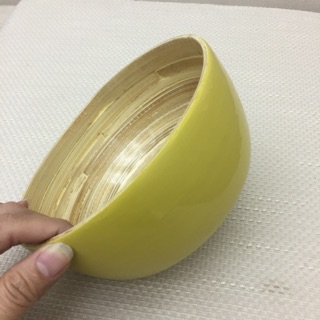 Bát tre tự nhiên ngâm tay an toàn ( vàng kem bóng)