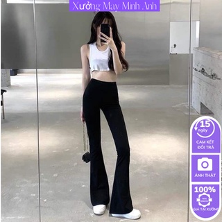 QUẦN ỐNG LOE NỮ CẠP CAO DÁNG DÀI - QUẦN LEGGING NỮ ÔM ỐNG LOE TÔN DÁNG