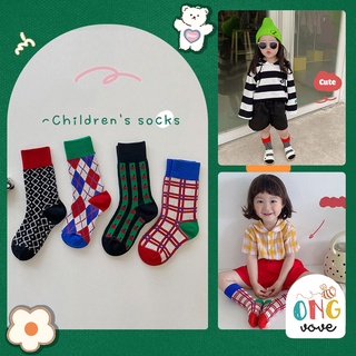 Tất Kẻ quả trám caro cao cổ cá tính cho bé- vớ cool ngầu cho bé style unisex Ongvove TXK