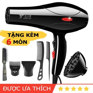 [CHÍNH HÃNG - 1 ĐỔI 1] Máy Sấy Tóc Tạo Kiểu Deliya Công Suất Lớn 2200W + Tặng Kèm Bộ Phụ Kiện 6 Chi Tiết CAO CẤP