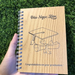 Sổ bìa gỗ khắc theo yêu cầu