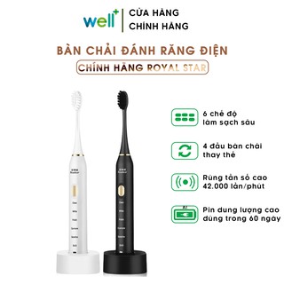 Bàn Chải Đánh Răng Điện RoyalStar 6 Chế Độ Làm Sạch Thông Minh Kèm Sạc Nhanh Cao Cấp Công Nghệ Đức
