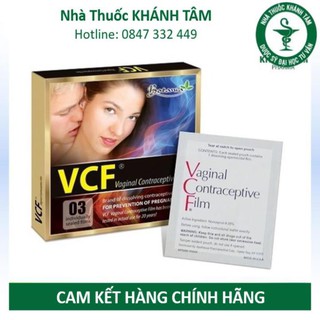 Màng phim tránh thai VCF (hộp 3 miếng) - Made in USA [ Màng phim VFC, bao cao su nữ ] _Khánh Tâm ! !