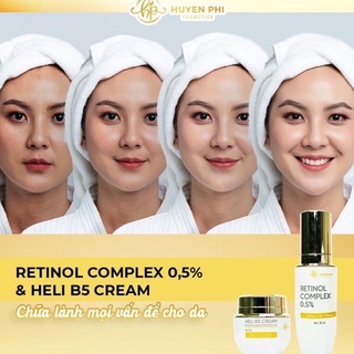 Bộ Tái Sinh Retinol Complex, Kem Phục Hồi Heli B5 Cream Huyền Phi