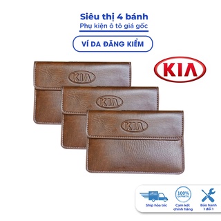 Ví da bóp da đựng giấy tờ đăng kiểm ô tô Kia morning soluto cerato seltos sorento