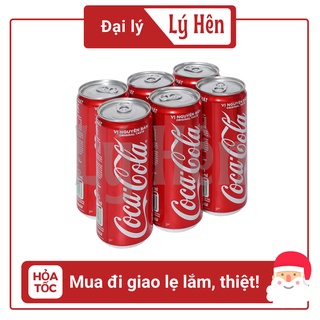 Lốc 6 Lon Nước Ngọt Có Gas Coca Cola Soft Drink Lon 330ml Date Luôn Mới