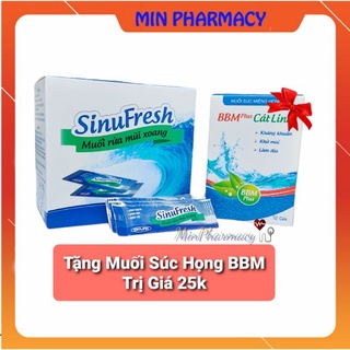 Muối Rửa Mũi Xoang SINUFRESH Cát Linh - Hộp 50 Gói Hỗn Hợp Muỗi Biển NaNo - Vệ Sinh Mũi, Giảm Nghẹt Mũi