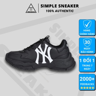 Giày MLB Auth FREESHIP Giày Sneaker MLB Big Ball Chunky NY All Black Chính Hãng - Đế Cao 6cm Tôn Dáng - Simple Sneaker