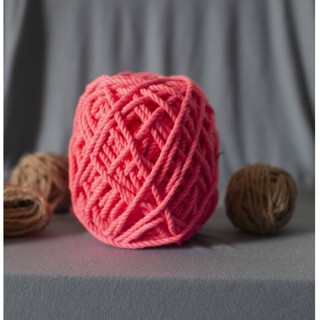 [Ảnh thật] Dây thừng se cotton màu hồng dạ quang size 3mm và 5mm thắt Macrame