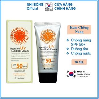 Kem chống nắng 3W Clinic Intensive UV Sunblock Cream Hàn Quốc SPF 50 PA+++ 70ml