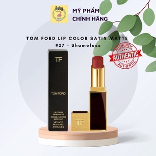 Son Tom Ford Lip Color Satin Matte - Tone 27 Shameless (Full Box 3,3g)