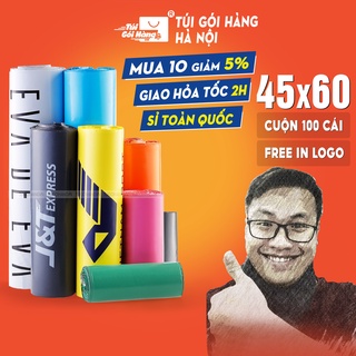 Túi Gói Hàng Túi Niêm Phong 45x60 TUIGOIHANGVN Cuộn 100 Túi Có Sẵn Lớp Dán Bảo Mật