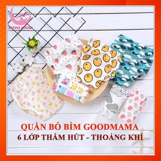 Quần tập bỏ bỉm Goodmama 6 lớp chính hãng, thấm hút thoáng mát thoải mái cho bé, size 5-17kg