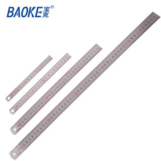 [Mã LIFEBOOK2 giảm 10% đơn 0Đ] Thước kẻ thép không gỉ-khắc chìm in 2 màu dài 15-50cm Baoke