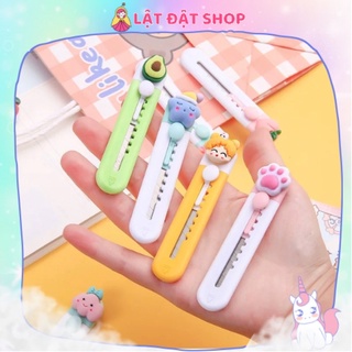 Dao rọc giấy nhựa hoạ tiết trái cây/ động vật - Dao mini bỏ túi
