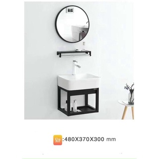 BỘ 4 MÓN TỦ + CHẬU LAVABO + KỆ GƯƠNG + GƯƠNG