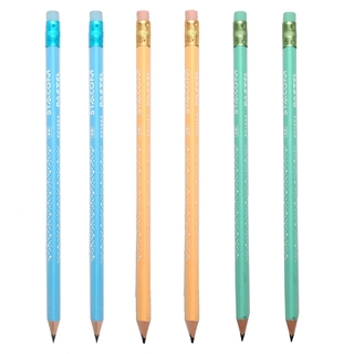 Vỉ 5+1 Bút Chì Gỗ Pastel Stacom Có Gôm 2B VPC106A-2B
