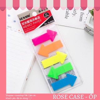 Combo túi 100 miếng giấy nhựa ghi chú đánh dấu trang, giấy note nhựa không thấm nước siêu tiện dụng ROSE196 (C39)