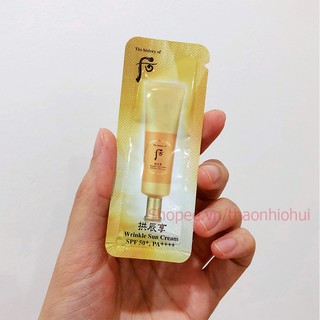 GÓI KEM CHỐNG NẮNG NÂNG TÔNG, DƯỠNG TRẮNG, CHỐNG LÃO HÓA, NÂNG CƠ WHOO VÀNG 1ML
