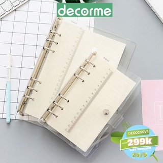 Sổ còng A6 6 còng bìa sổ còng binder giấy refill full phụ kiện set sổ A6 vpp Decorme