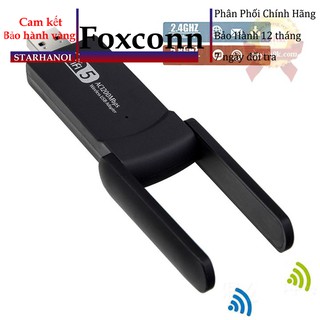 USB thu phát sóng wifi 2 râu AC1200M 5Ghz 2.4Ghz tốc độ 1200Mbps 3.0 chip RTL8812BU Foxconn
