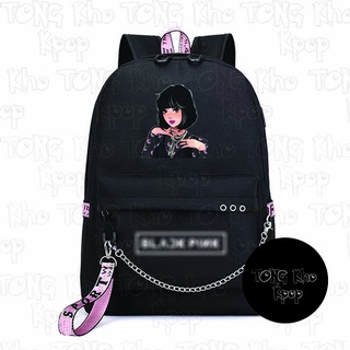 Balo thông minh ĐEN in hình BLACKPINK LISA JISO JENNIE ROSE idol kpop đi học xinh xắn