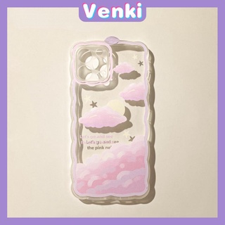 iPhone Case Silicone Soft Case Clear Case Wave Airbag Shockproof Camera Cover Protection Pink Cloud Compatible For iPhone 11 iPhone 13 Pro Max iPhone 12 Pro Max iPhone 7 Plus xr