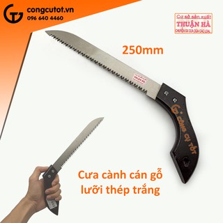 Cưa cành cán gỗ cầm tay lưỡi thép 250mm siêu bền Thuận Hà