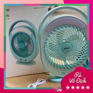 [Mã ELHA22 giảm 5% đơn 300K] Quạt Tích Điện kèm sạc và đèn LED F0336