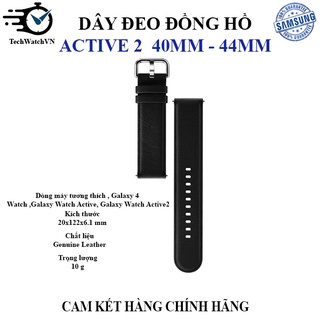 Dây da đồng hồ Samsung Galaxy Watch Active 2 40/44mm bản dây 20mm  hàng chính hãng
