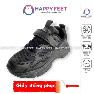 Giầy thể thao đen trẻ em, đồng phục đi học cho các Vinser, bé trai bé gái 6-15 tuổi - Happy Feet No33589