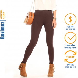 Quần Legging Nữ Bosimaz MS016 dài không túi màu nâu cao cấp, thun co giãn 4 chiều, vải đẹp dày, thoáng mát không xù lông