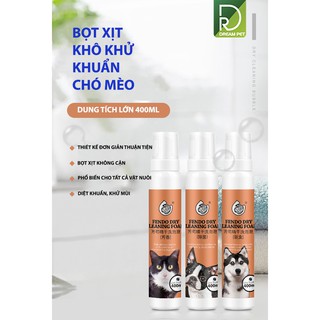 XỊT BỌT TẮM KHÔ CHÓ MÈO CAO CÁP - CHAI 400 ML DreamPet