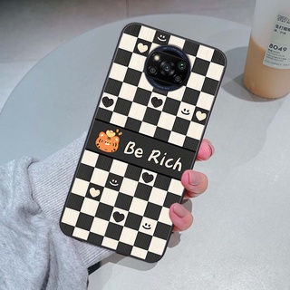 Ốp Xiaomi Poco X3 / Poco X3 Pro gấu Bear rick caro vuông thời trang siêu đẹp