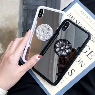 (Hàng Quảng Châu) Ốp Iphone Acrylic tráng gương có kèm giá đỡ sang trọng cho IPhone 11 Pro Xs Max XR XS 6 7 8 Plus