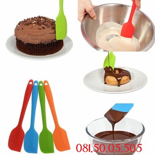 Dụng cụ làm bánh: Cây Spatula breadleaf - Phới dẹt trộn bột, đánh trứng silicon chịu nhiệt 21cm, 28cm