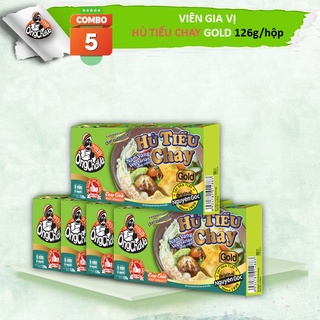 Combo 5 Hộp Viên Gia Vị Hủ Tiếu Chay Gold Ông Chà Và 126g