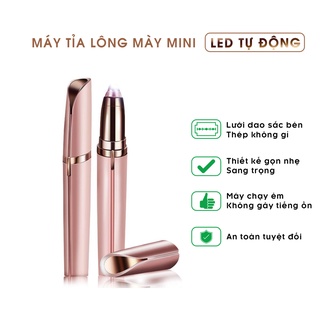 Máy Tỉa Lông Mày Mini Sạc Điện Đa Năng Sắc Bén Kèm Đèn Led - Hàng Chính Hãng