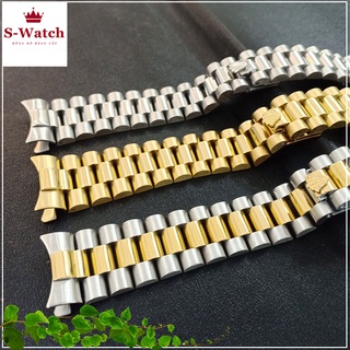 Dây đồng hồ ROLEX 3 mắt đúc đặc thép không gỉ size 20mm 3 màu cao cấp