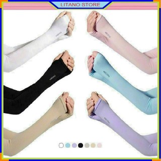 [1 Đôi] Găng Tay Chống Nắng Xỏ Ngón Kiểu Hàn Quốc Let's Slim Chất Liệu Cotton Co Giãn Dày Dặn Ngăn Tia UV, Nhiều Màu