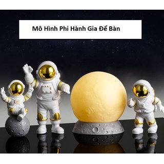 Bộ 4 Mô Hình Với Phi Hành Gia Và Mặt Trăng Mini Nghệ Thuật Dùng Trang Trí Diy