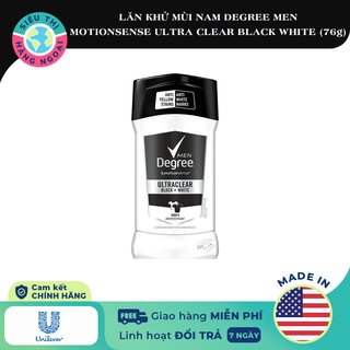 Lăn sáp khử mùi nam chống ố vàng áo - Lăn khử mùi Nam Degree Men Black &amp; White UltraClear 48h USA