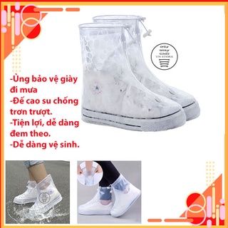 Bao bọc giày đi mưa, Áo mưa giày siêu tiện lợi, chống trơn trượt, Chất liệu nhựa PVC cao cấp