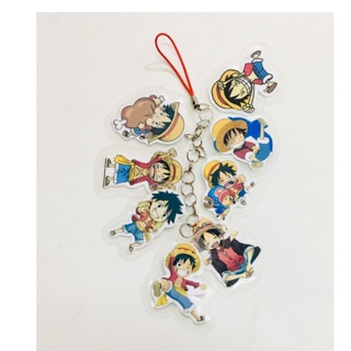 Móc khoá one piece chùm 8 miếng ngẫu nhiên