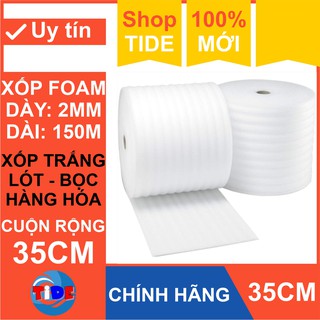 [Cuộn 150m x 35cm] Xốp chống sốc 2mm lót bọc hàng hóa – Màng xốp Foam dùng lót nền trong thi công sàn gỗ - Bọc hoa quả
