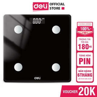 Cân điện tử sức khỏe Deli - Thiết kế mới, Màu đen sang trọng - E86120