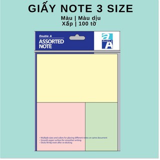 Double A Giấy Nhớ 3 Size Màu Dịu (6 Xấp)