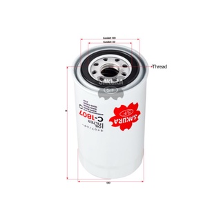 lọc dầu động cơ NISSAN SD33T / YANMAR V6 mã C-1807 SD33T H1620 JX0817 FJ3063 ST3061 15209-76500 15209-76200