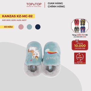 Giày dép bông đi trong nhà cho bé có quai hậu Kanzas KZ-MC-02 hoạ tiết kỳ lân dễ thương, đế chống trơn trượt